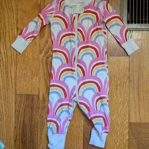 Hanna Andersson Pink and Yellow Rainbow Footie